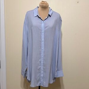 Touysea Blue Casual Button‎ Down Shirt with Relaxed Fit